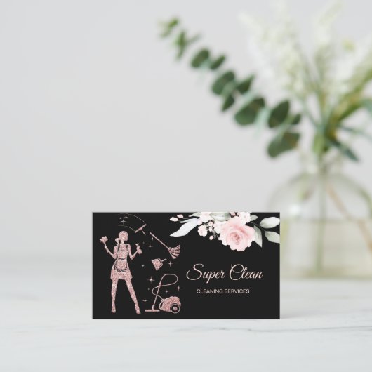Maid Cleaning Housekeeping Kantoor Cleaning Servic Visitekaartje (Staand voorkant)