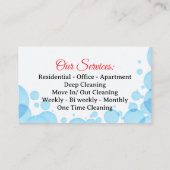 Maid Cleaning Housekeeping Kantoor Cleaning Servic Visitekaartje (Achterkant)