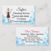 Maid Cleaning Housekeeping Kantoor Cleaning Servic Visitekaartje (Voorkant / Achterkant)