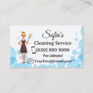 Maid Cleaning Housekeeping Kantoor Cleaning Servic Visitekaartje
