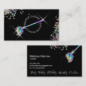 Maid Cleaning Housekeeping Sparking Holografen Visitekaartje (Voorkant / Achterkant)