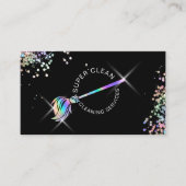 Maid Cleaning Housekeeping Sparking Holografen Visitekaartje (Voorkant)