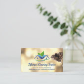 Maid Cleaning Logo | Veer Duster Visitekaartje (Staand voorkant)