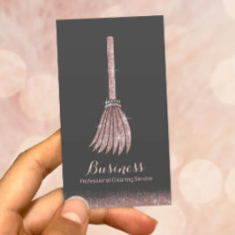 Maid Cleaning Roos Gold Glitter House Keep Visitekaartje