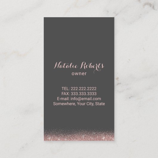 Maid Cleaning Roos Gold Glitter House Keep Visitekaartje (Achterkant)