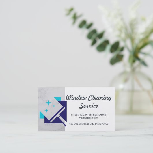 Maid | Cleaning Service Cleaner | Squeegee Visitekaartje (Staand voorkant)