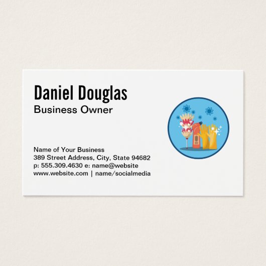 Maid Cleaning Service | Sanering Visitekaartje (Voorkant)