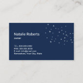 Maid Cleaning Service Silver Spray Navy Floral Visitekaartje (Achterkant)