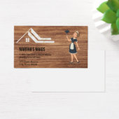 Maid Cleaning Services | Achtergrond hout Visitekaartje (Bureau)