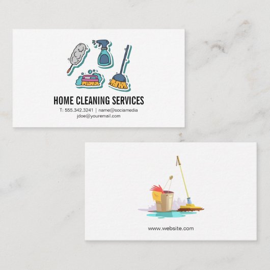 Maid Cleaning Services and Equipment Visitekaartje (Voorkant / Achterkant)