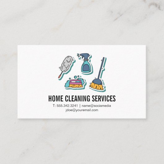 Maid Cleaning Services and Equipment Visitekaartje (Voorkant)