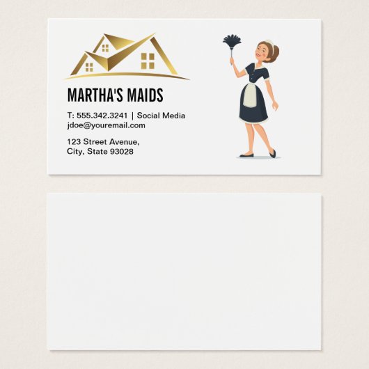 Maid Cleaning Services | Logo van herkomst Visitekaartje (Voorkant /achterkant)