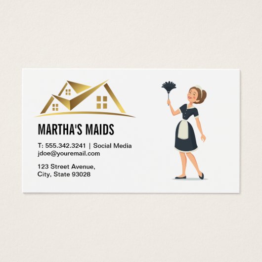 Maid Cleaning Services | Logo van herkomst Visitekaartje (Voorkant)