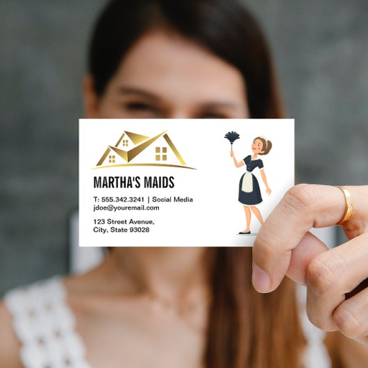 Maid Cleaning Services | Logo van herkomst Visitekaartje