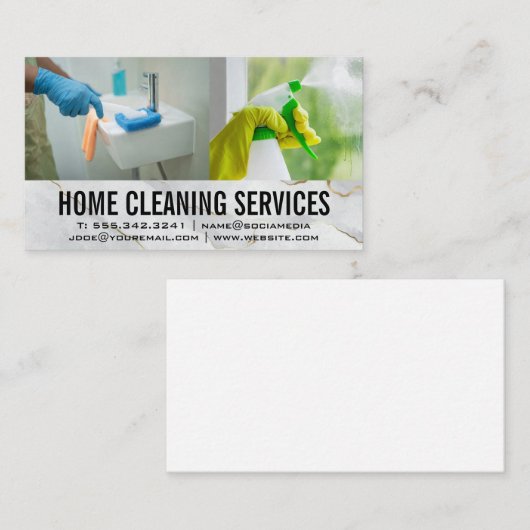 Maid Cleaning Sing and Window Visitekaartje (Voorkant / Achterkant)