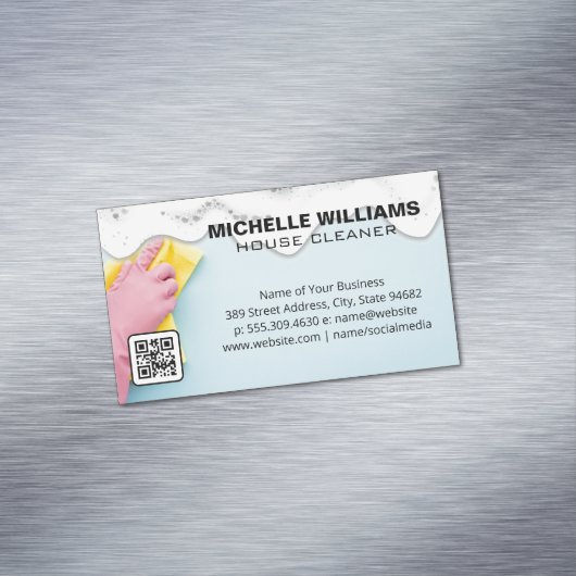 Maid Cleaning | Zeep Sud | QR-code Magnetisch Visitekaartje (Voorbeeld)
