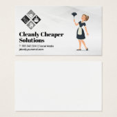 Maid Dusting | Icons voor reinigingsdiensten Visitekaartje (Voorkant /achterkant)