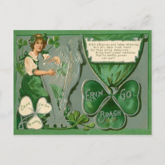 Maid Harp van Erin St Patrick's Day Kaart (Voorkant)