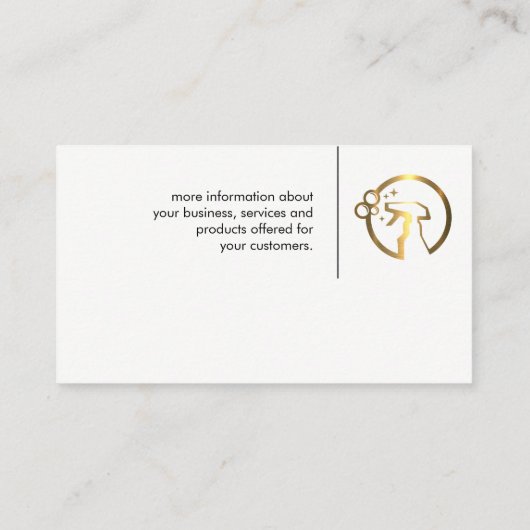 Maid Holding Duster | Logo schoonmaken Visitekaartje (Achterkant)