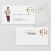 Maid Holding Duster | Logo schoonmaken Visitekaartje (Voorkant / Achterkant)