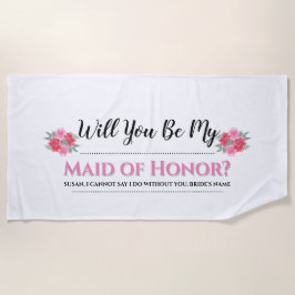 Maid Honor | Waterverf roos florale bruiloft Strandlaken