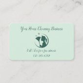 Maid House Cleaning Green Photos QR Code Visitekaartje (Voorkant)