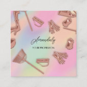 Maid House Cleaning Kantoor Services Logo Roos Vierkante Visitekaartje (Voorkant)