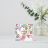 Maid House Cleaning Kantoor Services QR Code Roos Vierkante Visitekaartje (Staand voorkant)