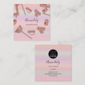 Maid House Cleaning Office Services Logo Rose Pink Vierkante Visitekaartje (Voorkant / Achterkant)