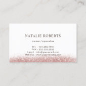 Maid House Cleaning Service Chic Roos Gold Glitter Visitekaartje (Achterkant)