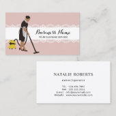 Maid House Cleaning Service Girly Pink Visitekaartje (Voorkant / Achterkant)