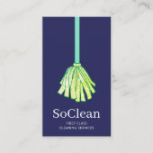 Maid House Cleaning Services Green Glitter Mop Visitekaartje (Voorkant)