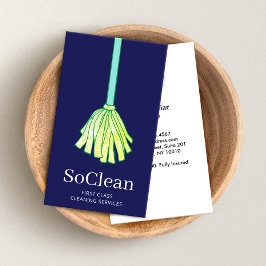 Maid House Cleaning Services Green Glitter Mop Visitekaartje