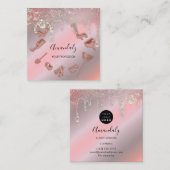 Maid House Cleaning Services Logo Drip Unieke Vierkante Visitekaartje (Voorkant / Achterkant)