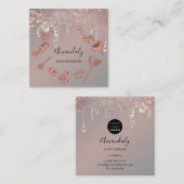 Maid House Cleaning Services Logo Drips Ombre Vierkante Visitekaartje (Voorkant / Achterkant)