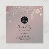 Maid House Cleaning Services Logo Drips Ombre Vierkante Visitekaartje (Achterkant)