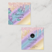 Maid House Cleaning Services Logo Glitter Vierkante Visitekaartje (Voorkant / Achterkant)