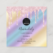 Maid House Cleaning Services Logo Glitter Vierkante Visitekaartje (Achterkant)