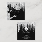 Maid House Cleaning Services Logo Grey Drip Black Vierkante Visitekaartje (Voorkant / Achterkant)