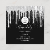 Maid House Cleaning Services Logo Grey Drip Black Vierkante Visitekaartje (Achterkant)