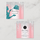 Maid House Cleaning Services Logo Grey Drivers Bla Vierkante Visitekaartje (Voorkant / Achterkant)