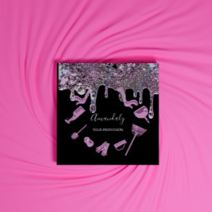 Maid House Cleaning Services Logo Holografen Black Vierkante Visitekaartje