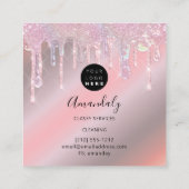 Maid House Cleaning Services Logo Paars Vierkante Visitekaartje (Achterkant)