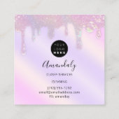 Maid House Cleaning Services Logo Paarse pasta Vierkante Visitekaartje (Achterkant)