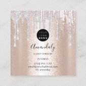 Maid House Cleaning Services Logo Silver Drip Blac Vierkante Visitekaartje (Achterkant)