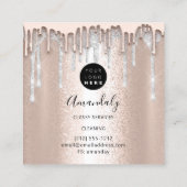 Maid House Cleaning Services Logo Silver Drip Grey Vierkante Visitekaartje (Achterkant)