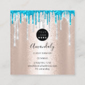 Maid House Cleaning Services Logo Silver Drip Pink Vierkante Visitekaartje (Achterkant)