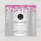 Maid House Cleaning Services Logo Silver Pink Grey Vierkante Visitekaartje (Achterkant)