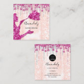 Maid House Cleaning Services Logo Silver Pink Lux Vierkante Visitekaartje (Voorkant / Achterkant)