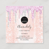 Maid House Cleaning Services Logo Silver Pink Red Vierkante Visitekaartje (Achterkant)